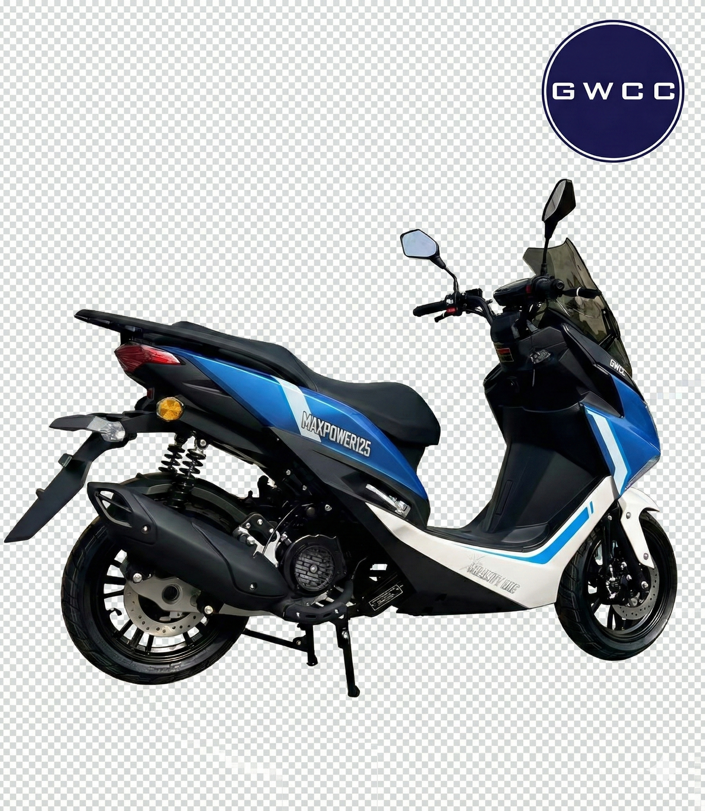Rent from £8 per dayGWCC Velocity One Moped 125CC, 4 Stroke Colour Blue