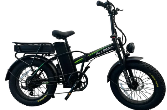 Allegro 6125 Fold Pro Fat Tyre Electric Bike Green 48V 40AH 250W Motor, Range 60-70 Miles ALLEGRO FAT TYRE ELECTRIC BIKE