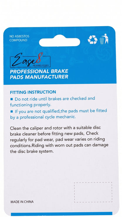 Ease8 High-Performance Hydraulic Disc Brake Pads -  Allegro, Hidoes, G-Force