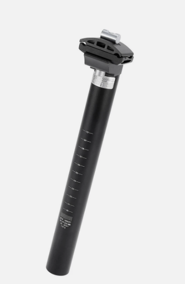 Adjustable 30.4mm x 300mm Bike Seatpost with Micro-Adjust Clamp – High-Strength Aluminum Alloy Seat Tube for MTB, Road, and City Bikes (Matte Black)