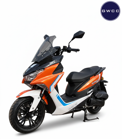 Rent from £8 per DayGWCC Velocity One Moped 125CC, 4 Stroke Colour Orange