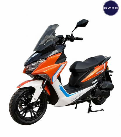 Rent from £8 per DayGWCC Velocity One Moped 125CC, 4 Stroke Colour Orange