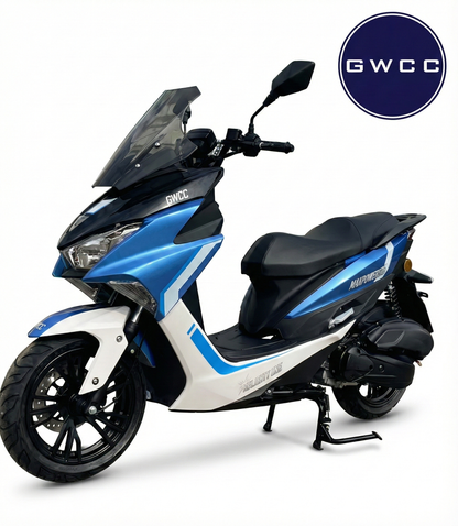 Rent from £8 per dayGWCC Velocity One Moped 125CC, 4 Stroke Colour Blue