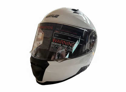 Virtue Helmet designed for Motorcyles and Mopeds with top safety features including ECEE522R06-Colour White