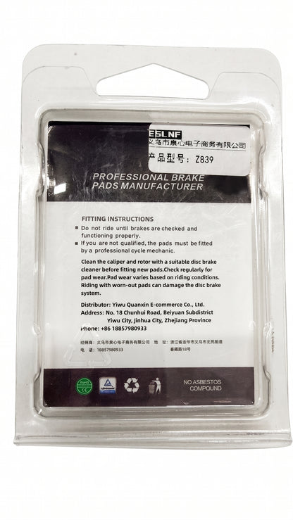 ESLNF Z839 High-Performance Bicycle, E-Bike Disc Brake Pads