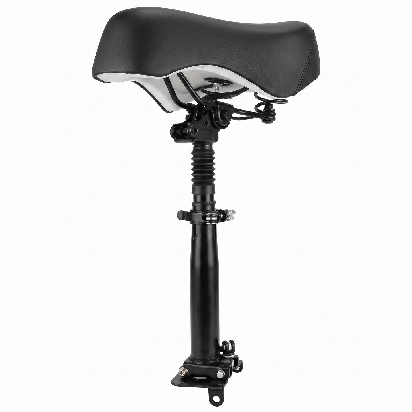 Universal Folding E-Scooter Suspension Seat System - Dual Shock Absorption - Telescopic Height Adjustment