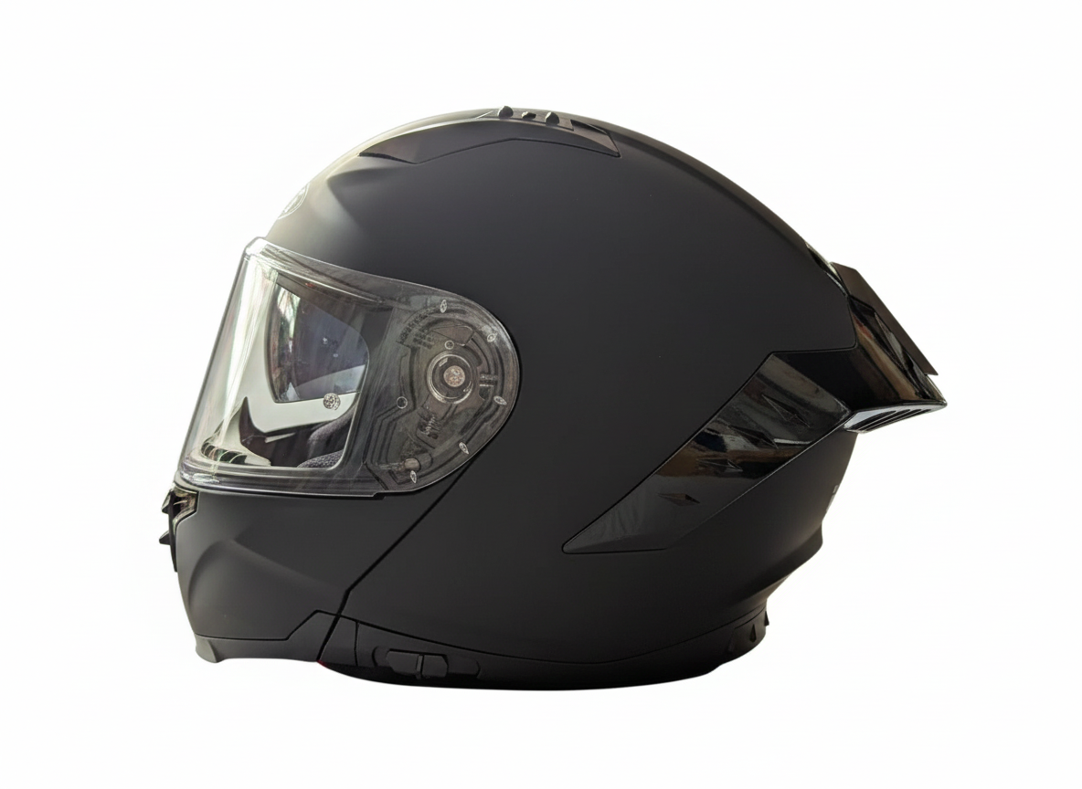 Virtue Helmet designed for Motorcyles and Mopeds with top safety features including ECEE522R06-Colour Black