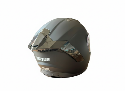 Virtue Helmet designed for Motorcyles and Mopeds with top safety features including ECEE522R06-Colour Black