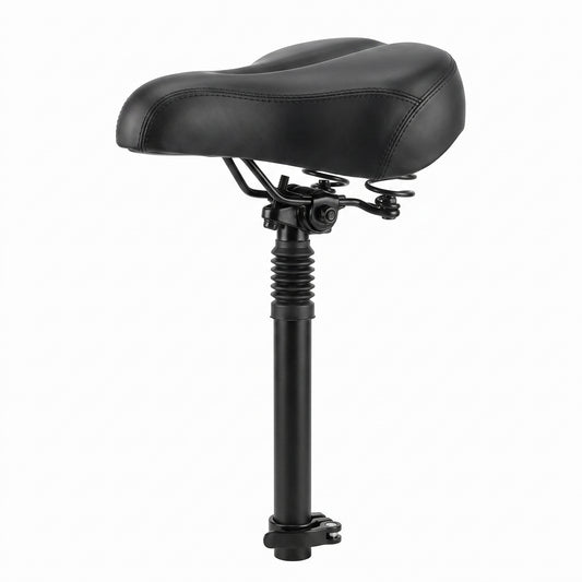 Universal Folding E-Scooter Suspension Seat System - Dual Shock Absorption - Telescopic Height Adjustment