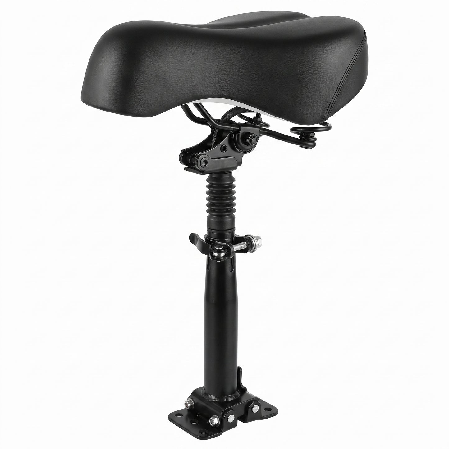 Universal Folding E-Scooter Suspension Seat System - Dual Shock Absorption - Telescopic Height Adjustment