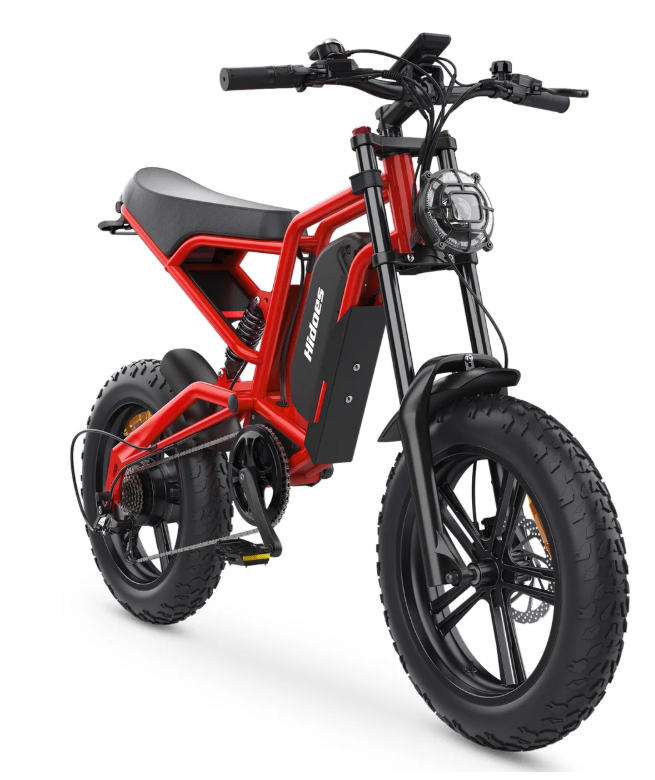 Hidoes B6 Fat Tyre Cruiser Electric Bike | 1200W, 48V 15.6Ah, 20" Fat Tyre | Red