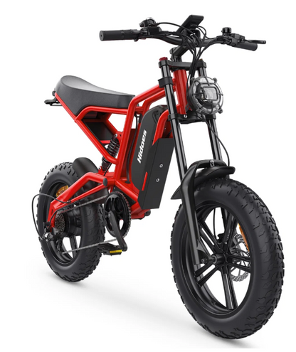 Hidoes B6 Fat Tyre Cruiser Electric Bike | 1200W, 48V 15.6Ah, 20" Fat Tyre | Red