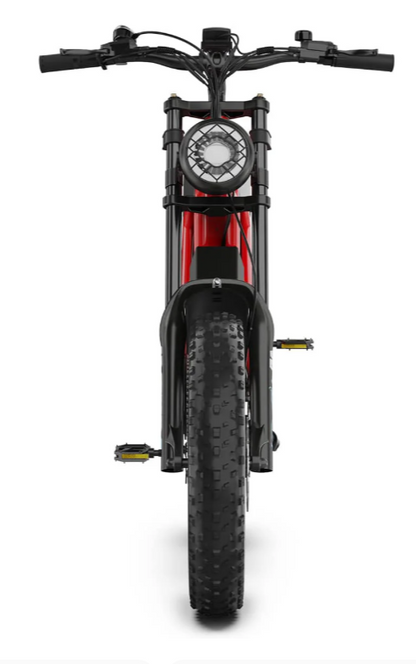 Hidoes B6 Fat Tyre Cruiser Electric Bike | 1200W, 48V 15.6Ah, 20" Fat Tyre | Red