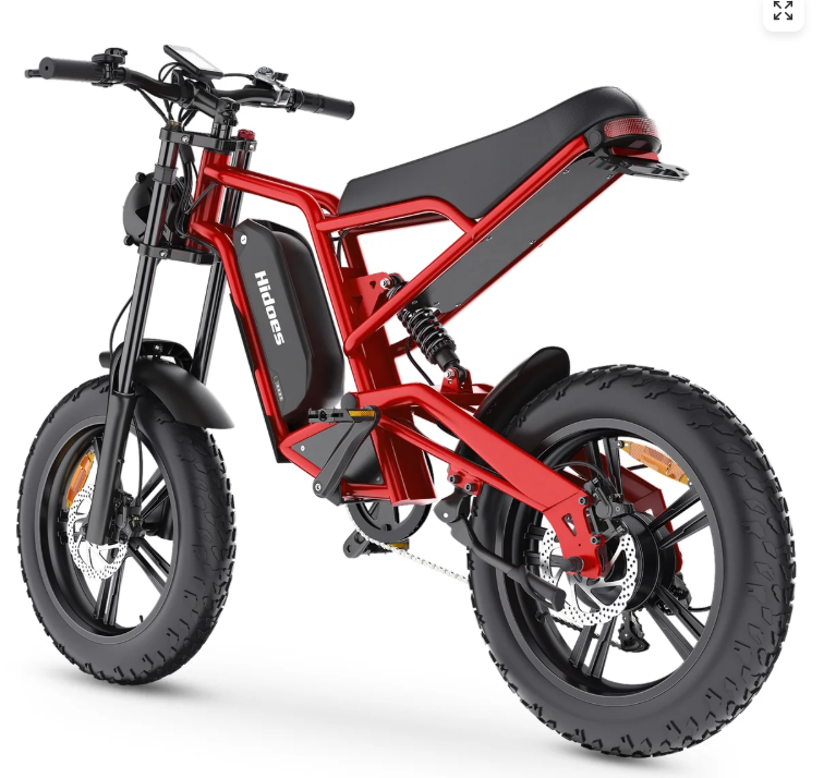 Hidoes B6 Fat Tyre Cruiser Electric Bike | 1200W, 48V 15.6Ah, 20" Fat Tyre | Red