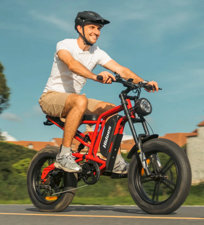 Hidoes B6 Fat Tyre Cruiser Electric Bike | 1200W, 48V 15.6Ah, 20" Fat Tyre | Red