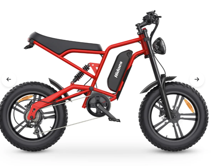 Hidoes B6 Fat Tyre Cruiser Electric Bike | 1200W, 48V 15.6Ah, 20" Fat Tyre | Red