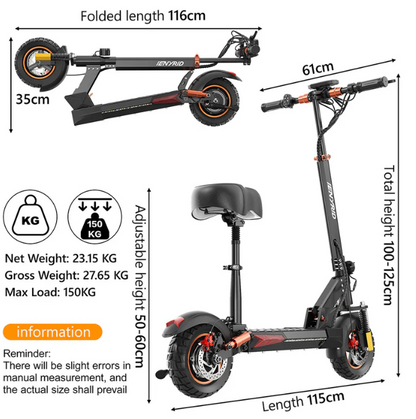 iENYRID M4 Pro S+ Electric Scooter with Seat | 800W Off-Road, 45km/h, Folding
