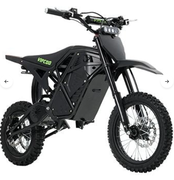 VIPCOO H3 Electric Dirt Bike | 37mph, Fat Tyre Off-Road E-Bike | Matte Black & Green