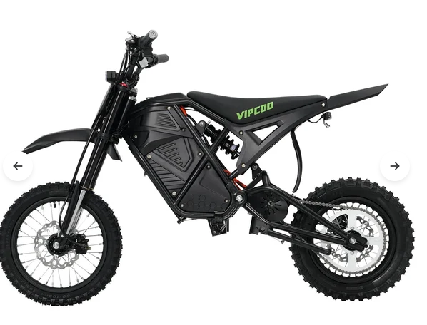 VIPCOO H3 Electric Dirt Bike | 37mph, Fat Tyre Off-Road E-Bike | Matte Black & Green